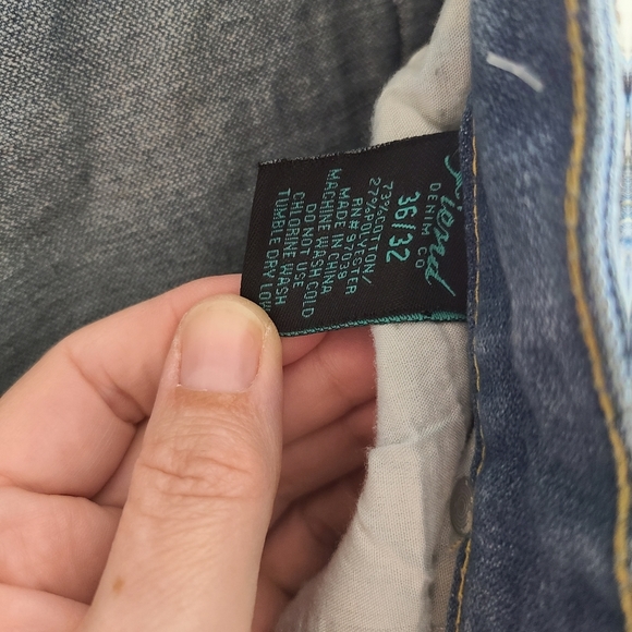 Fiend Denim Co. Light Wash Distressed Straight Leg Heavy Stitching Jeans 36 x 32 - Picture 7 of 7